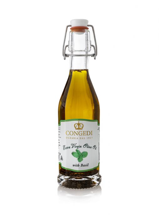 Olio extra vergine di oliva aromatizzato al basilico 0,25 l